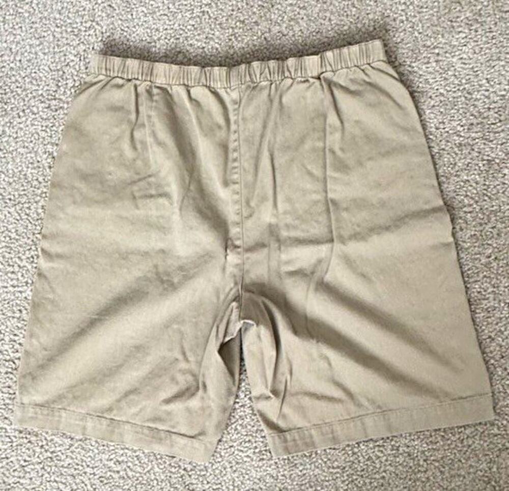 Coldwater Creek Womens Small Khaki Bermuda Shorts Cotton Elastic Waist Pull On
